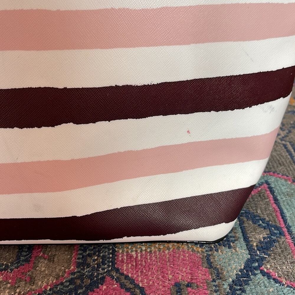 Kate Spade Grant Street Jules Grainy striped vinyl shoulder bag tote - Picture 4 of 8